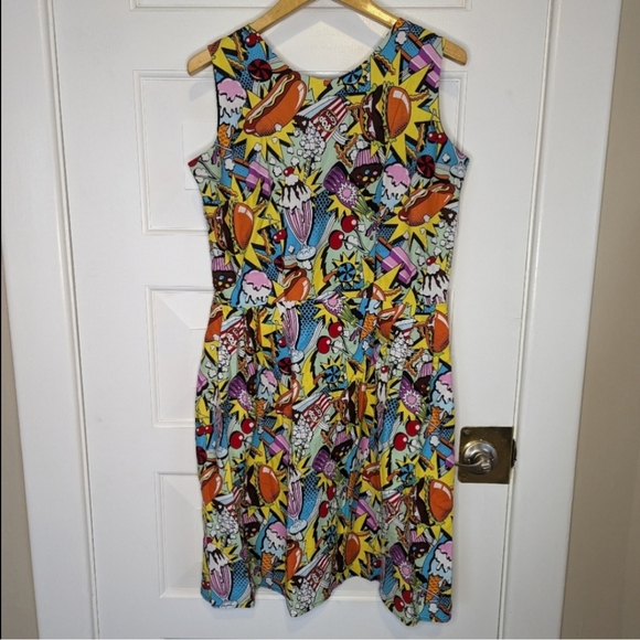 Hemet | Junk Food Pop Art Retro Pleated Dress - Picture 3 of 7